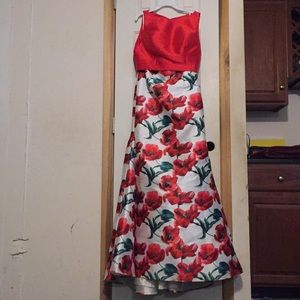 2 piece mermaid fit and flair dress